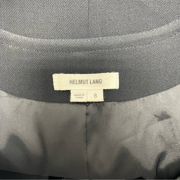 Helmut Lang Black Angora Blend Faux Patent Leather Trim Luxury Blazer 8 - Picture 13 of 15